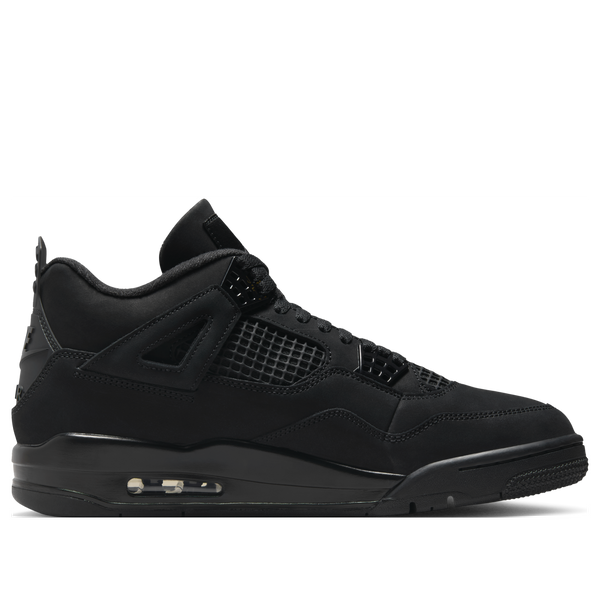 Air Jordan 4 Retro Black Cat sneakers in black suede with black netting and black midsole