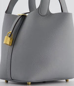 Load image into Gallery viewer, Hermès Picotin Lock 18 Bag in Gris Pantin Clemence Leather with Gold Hardware