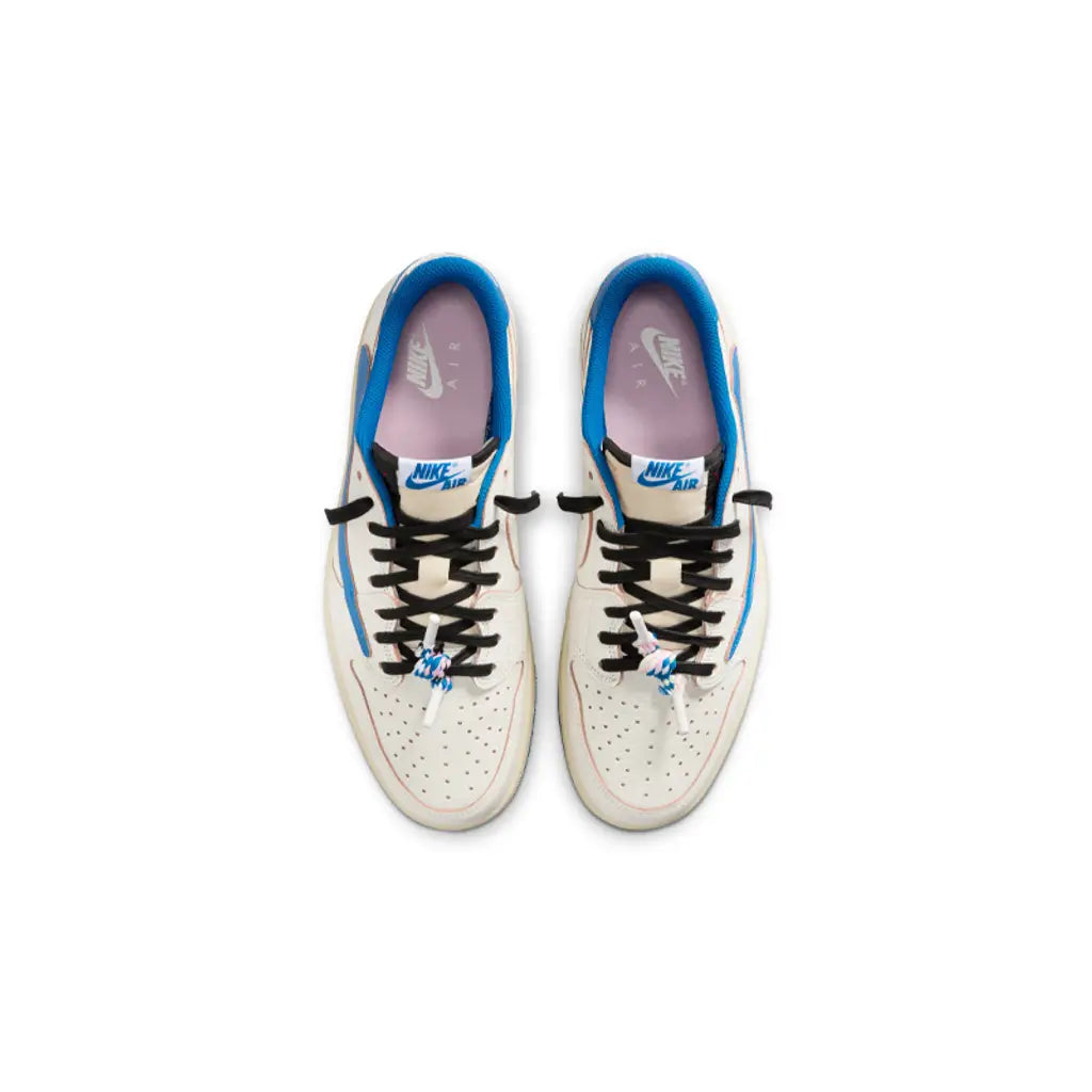 Fragment Design X Travis Scott X Air Jordan 1 Retro Low OG SP Sail Military Blue