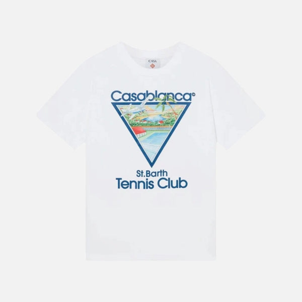 CASABLANCA ST. BARTH TENNIS CLUB ICON SHORT SLEEVE T‑SHIRT WHITE - view 1