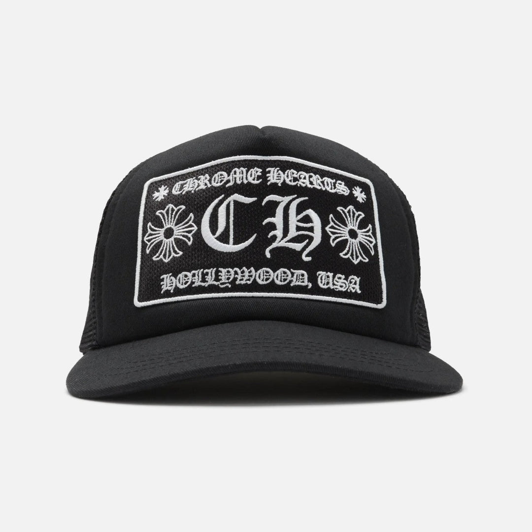 Chrome Hearts CH Hollywood Trucker Cap Black - front