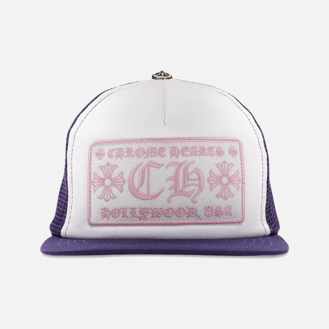 Chrome Hearts CH Hollywood Trucker Cap Purple/Pink - front