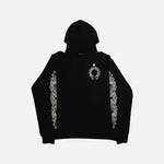 Load image into Gallery viewer, Chrome Hearts Horseshoe Floral Hoodie Black - front