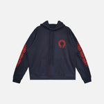 Load image into Gallery viewer, Chrome Hearts Horseshoe Floral Hoodie Navy/Red - front