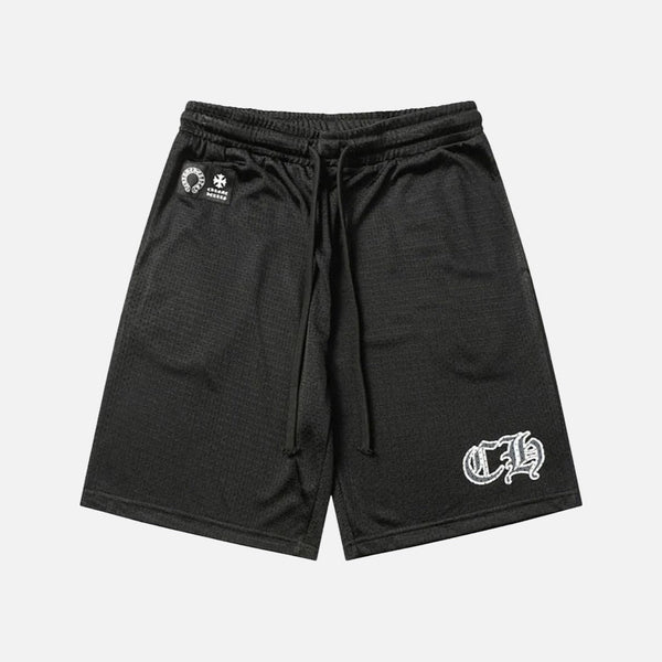 Chrome Hearts Mesh Warm Up Shorts Black - front