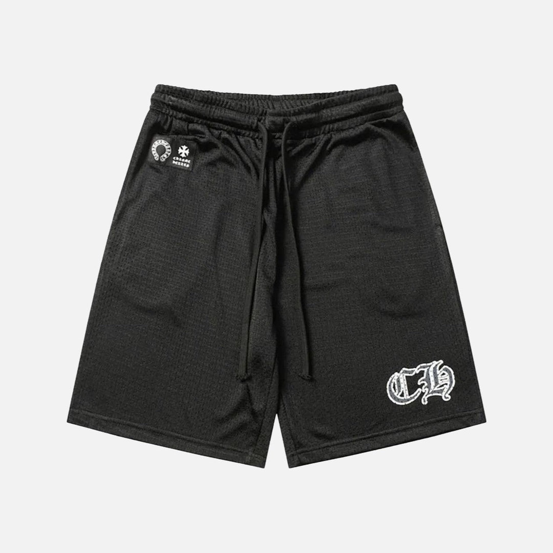 Chrome Hearts Mesh Warm Up Shorts Black - front
