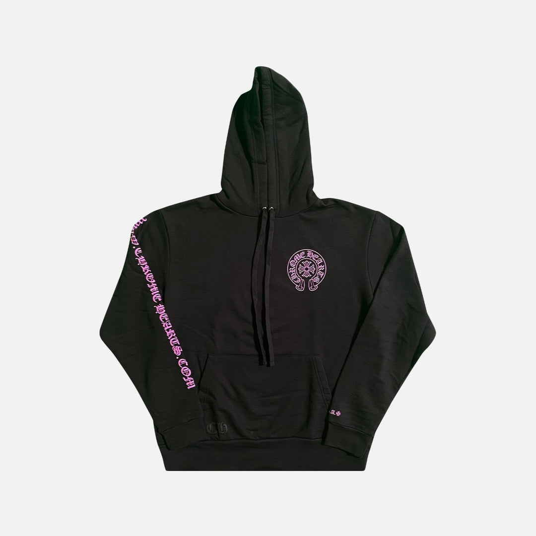Chrome Hearts Web Exclusive Horseshoe Hoodie Black/Pink - front