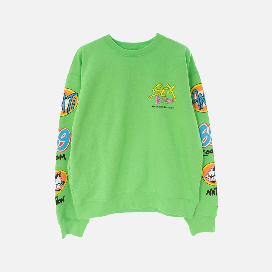 Chrome Hearts x Matty Boy Sex Records Crewneck Sweatshirt Green - front