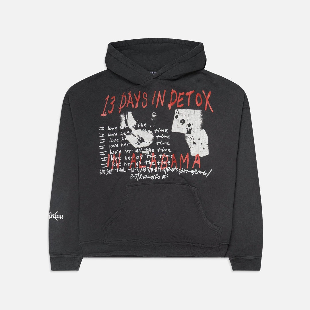 Enfants Riches Déprimés 13 Days In Detox Hoodie Faded Black - front