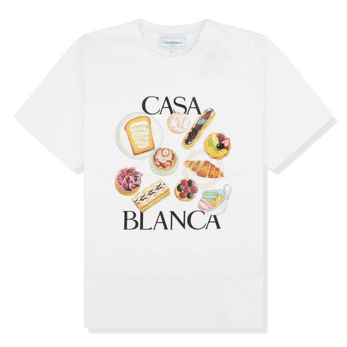 Casablanca Patisseries En Vol Printed White T Shirt