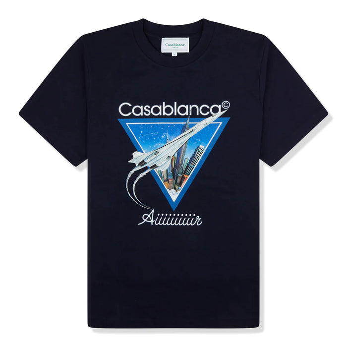 Casablanca 'Aiiiiir' Printed Navy T Shirt