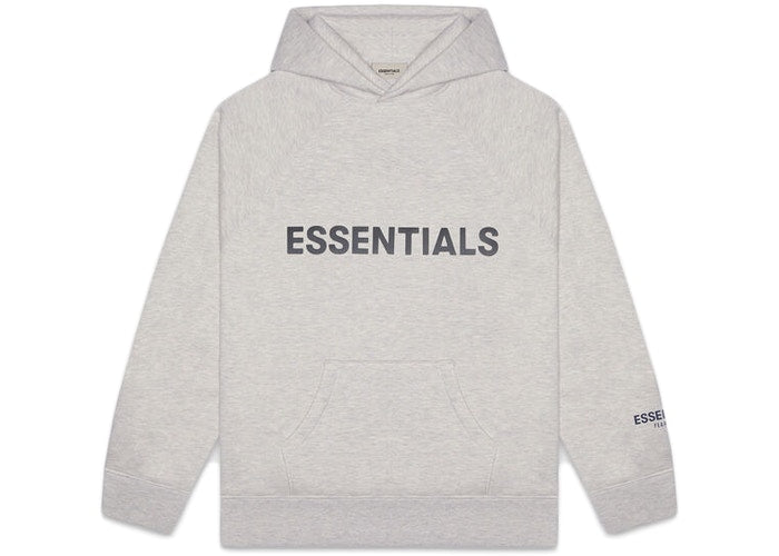 Fear Of God Essentials 3D Silicon Applique Pullover Hoodie Heather Oatmeal
