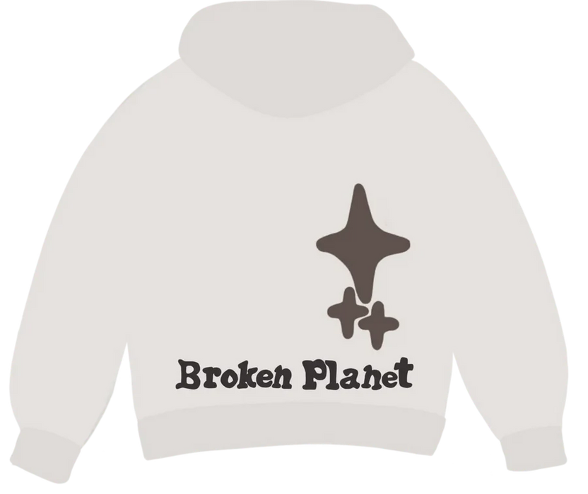 BROKEN PLANET 'ALONE BUT NOT LONELY' BONE WHITE HOODIE