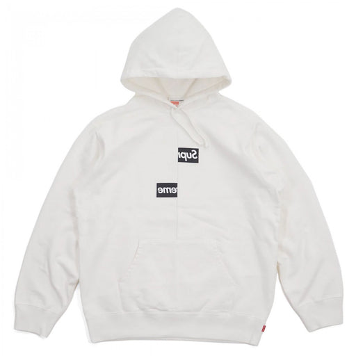 Supreme Cdg Split Box Logo Hoodie Black