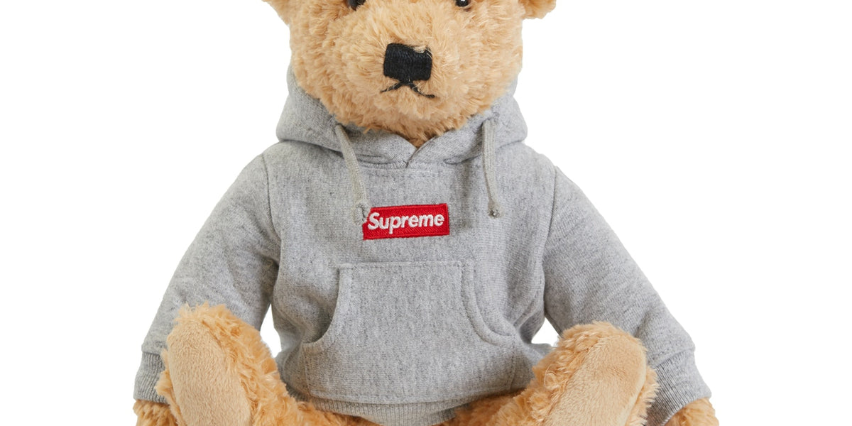 Supreme Steiff Teddy Bear With Gray Box Logo Hoodie