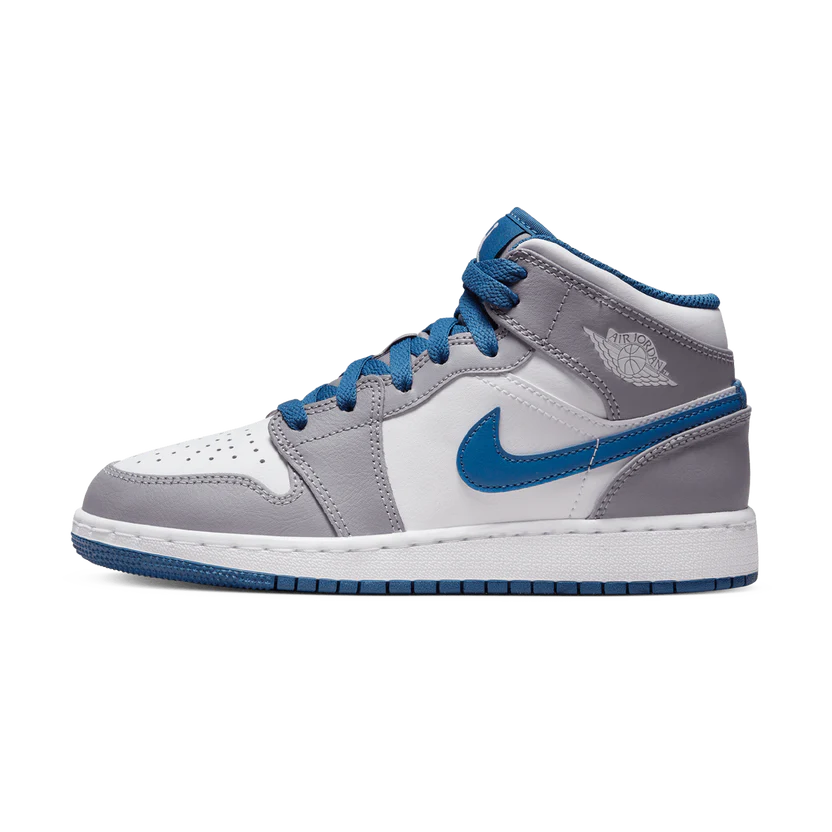 Air Jordan 1 Mid Gs 'Cement True Blue'