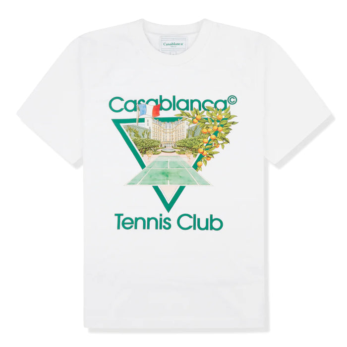 Casablanca Tennis Club Icon Printed White T Shirt