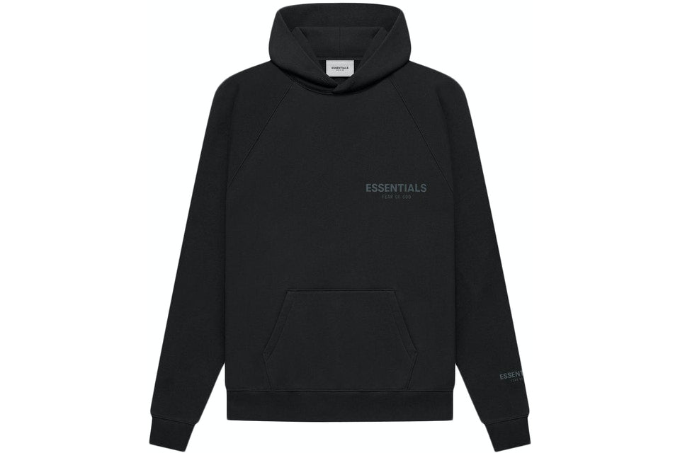Fear Of God Essentials Black / Stretch Limo Core Collection Hoodie
