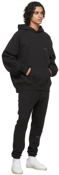 Fear Of God Essentials Black / Stretch Limo Core Collection Hoodie