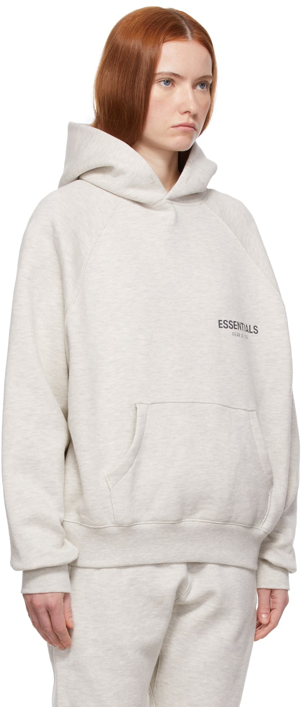 Fear of God FOG Essentials Core Collection Pullover factory Hoodie Light Heather Oatmeal