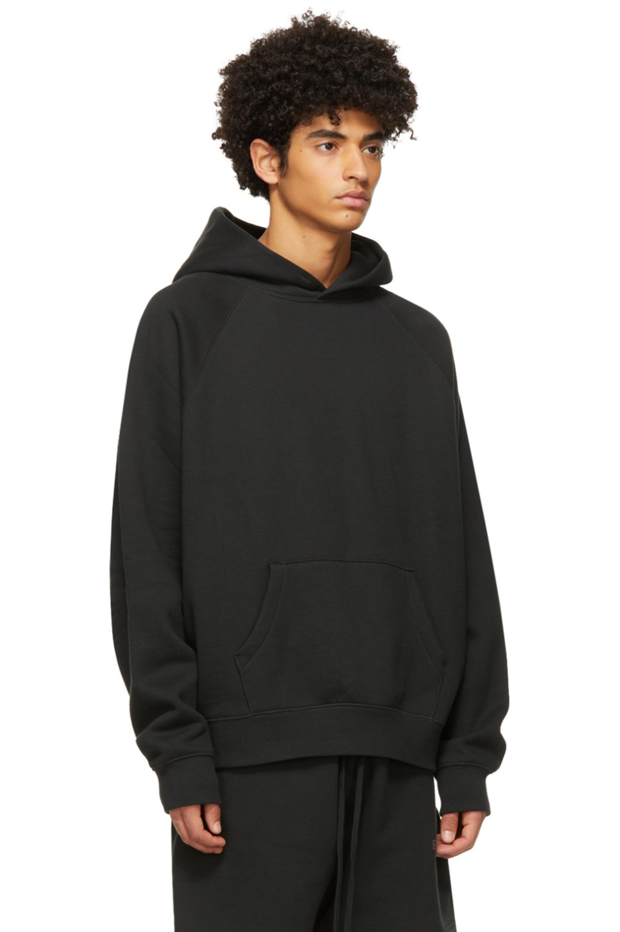 Fear of God ESSENTIALS - Black / Stretch Limo Back Logo Hoodie