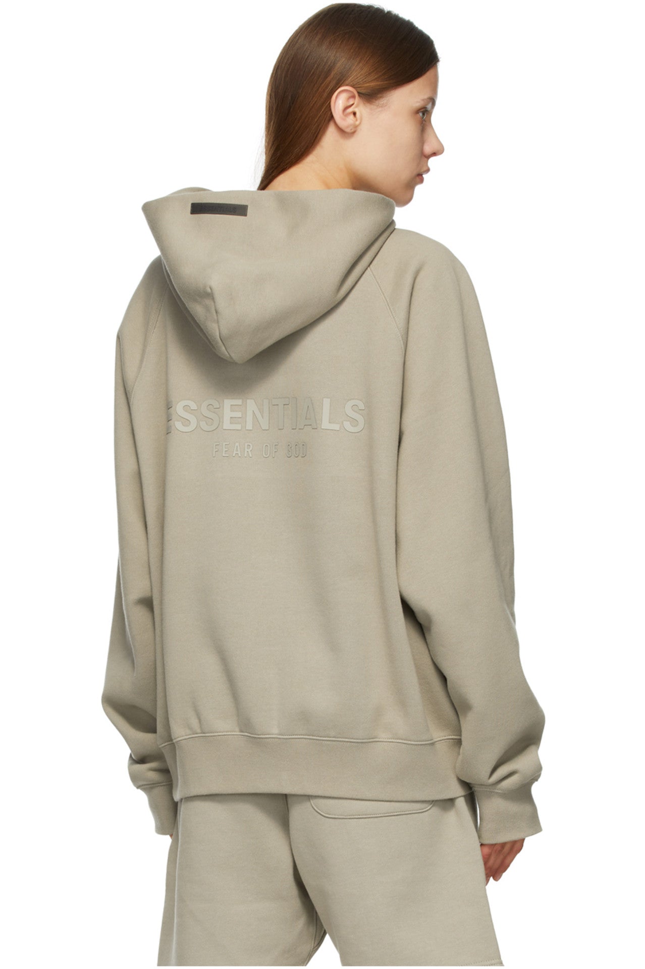 Fear of God ESSENTIALS Moss Back Logo Hoodie SS21 Hype Locker UK Crepsuk