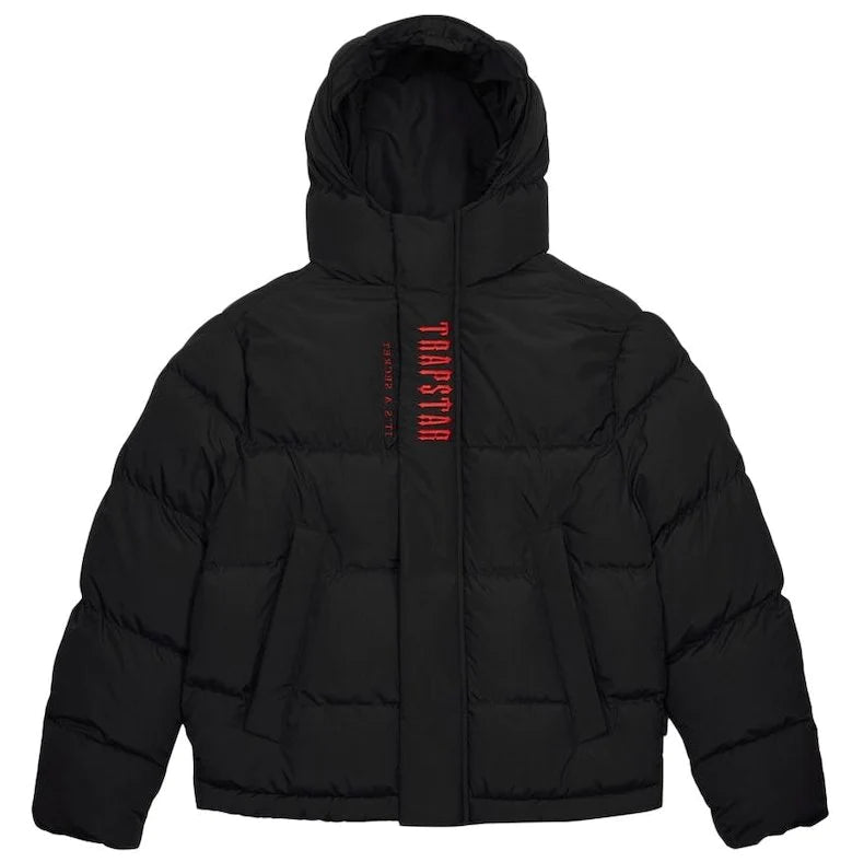 Trapstar Decoded Hooded Puffer Jacket 2.0 - Black / Infrared