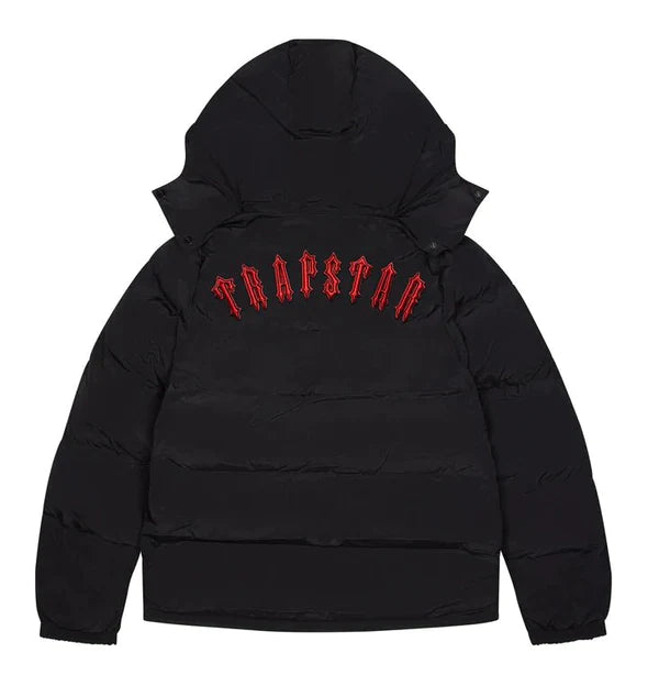 Trapstar Irongate Detachable Hooded Puffer Jacket - Black / Infrared