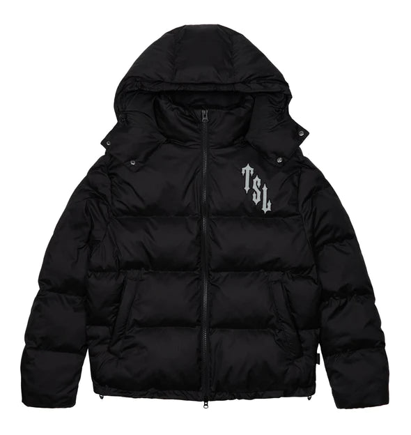 TRAPSTAR SHOOTERS HOODED PUFFER JACKET - BLACK / REFLECTIVE