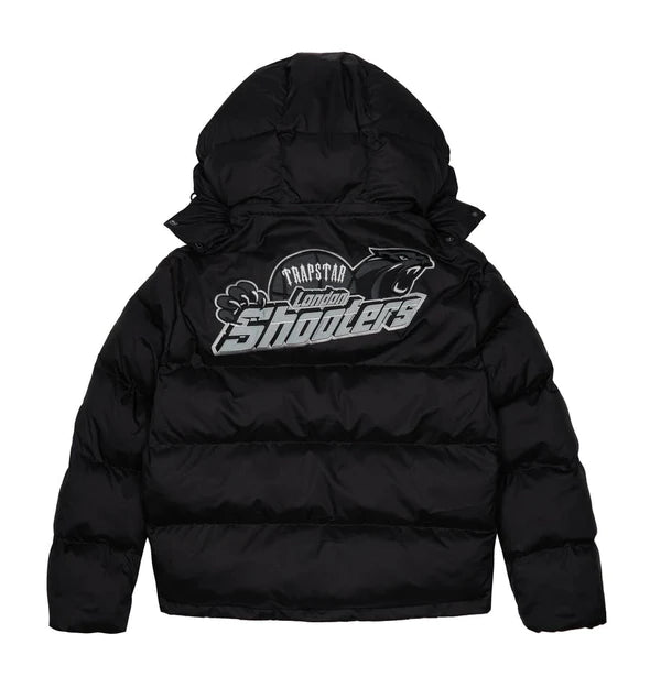 TRAPSTAR SHOOTERS HOODED PUFFER JACKET - BLACK / REFLECTIVE
