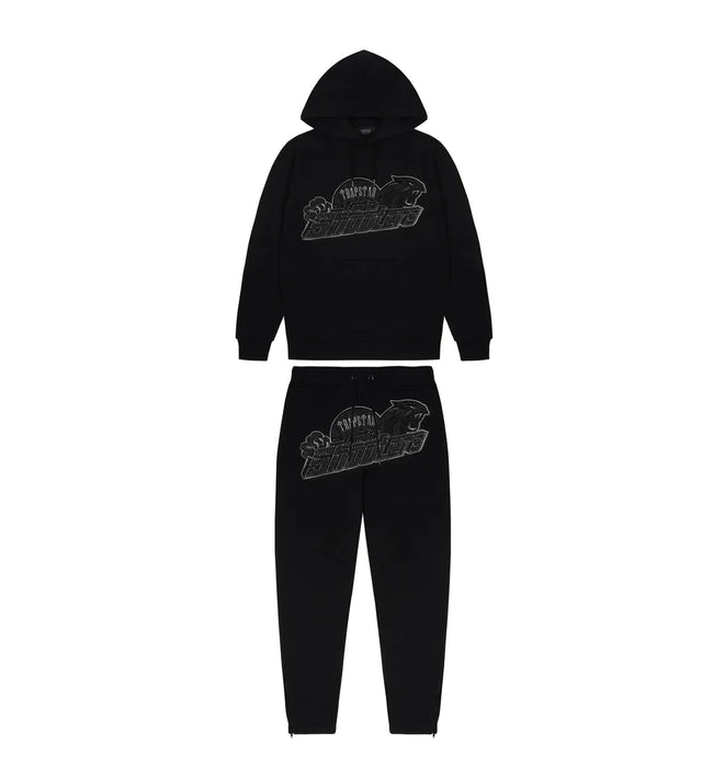 Trapstar Shooters Hooded Tracksuit - Black Monochrome Edition